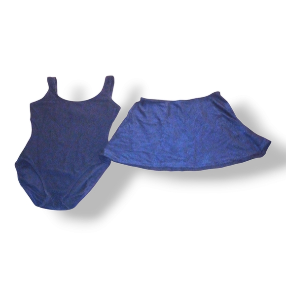 Swimsuit and skirt 90s vintage Catalina Navy Size Large - Picture 1 of 3